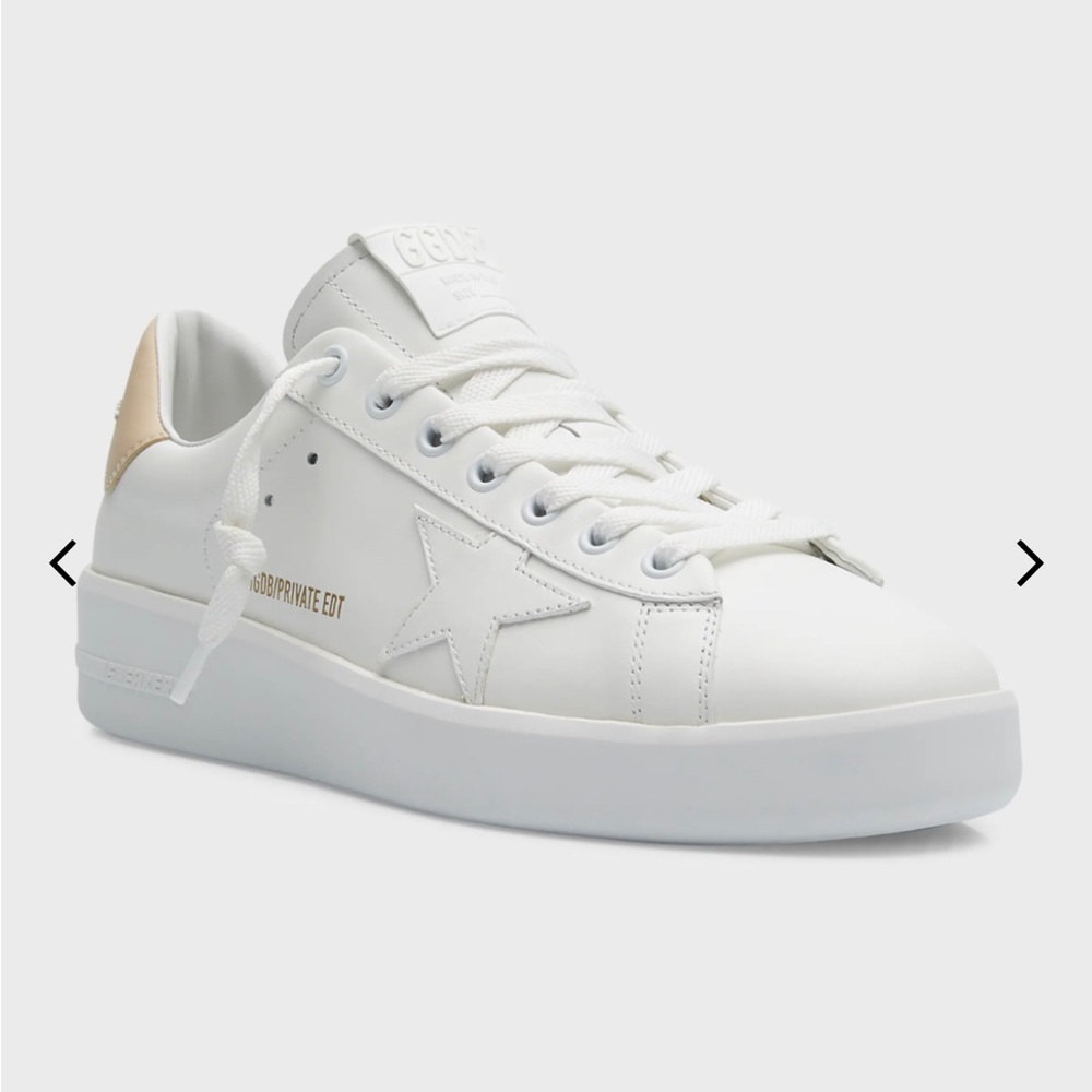 Golden Goose White and Gold Sneakers
